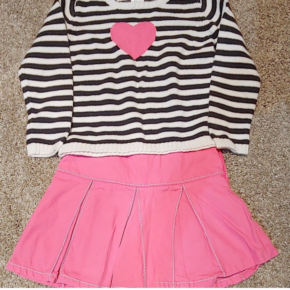 gymboree sweater and pink skirt set
